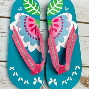 Hanna Andersson Girls Flip Flops Size 4 5 NWOT